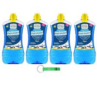 Sweet Home Detersivo Pavimenti Talc Lot de 4 nettoyants pour sols - Nettoie en profondeur et fait briller les sols - 1 litre - Porte-clés Beni Culinari