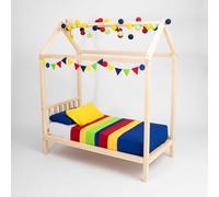 Sweet Home From Wood Cadre de lit ado, Bed Fame en pin Massif, Lit cabane sur Pieds (Bois de pin, 190x135cm)