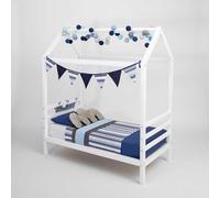 Sweet Home From Wood Lit Montessori cabane, Lit cabane Enfant Bois, Lit Junior avec barrières (Blanc, 190x120cm)