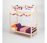 Sweet Home From Wood Lit Montessori cabane, Lit cabane Enfant Bois, Lit Junior avec barrières (Bois de pin, 190x90cm)