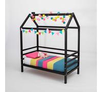 Sweet Home From Wood Structure de lit en Bois pour Ados, Lit cabane, Lit en Bois Massif, Cadre de lit (Noir, 190x120cm)