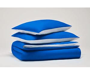 SWEET HOME Pantone™ Parure de lit 2 Places 255 x 200 cm 100% Coton Percale 200 Fils - 2 Places, Double Face, Bleu/Blanc