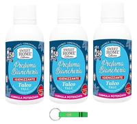 Sweet Home Profumatore Biancheria Talco Lot de 3 parfums pour vos vêtements, linge de lit, serviettes et linge de lit 250 ml + porte-clés Beni Culinari gratuit