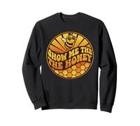 Sweet Honey Vibe Retro Bee Graphic 70s Groovy Style Vintage Sweatshirt