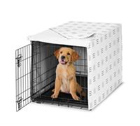 Sweet Jojo Designs Housse de cage pour chien en tissu boue, blanc et noir - Housses de chenil pour cage de 91,4 cm - Noir et blanc - Tissu de boue minimaliste sud-ouest bohème - Trappe neutre triple
