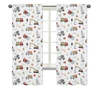 Sweet Jojo Designs Lot de 2 panneaux de protection pour fenêtre de camion Gris Jaune Orange Rouge Bleu Transport