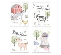 Sweet Jojo Designs Lot de 4 impressions murales pour décoration de chambre d'enfant Motif animaux de la ferme