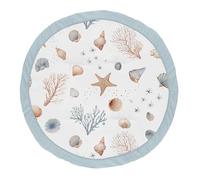 Sweet Jojo Designs Ocean Seashells Tapis de jeu unisexe pour bébé, unisexe, activité du ventre, tapis de jeu pour nourrisson - Nautique, thème plage, aquarelle, étoile de mer, côte, aquatique, mer