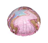 Sweet Land Bonnet de douche réutilisable et imperméable avec sangle élastique Double couche épaisse pour spa, salon, voyage
