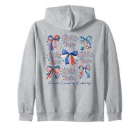 Sweet Land of Liberty Patriotic Bows Feux d'artifice Sweat à Capuche