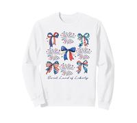 Sweet Land of Liberty Patriotic Bows Feux d'artifice Sweatshirt