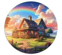 Sweet Landscape 1000 Pièces Puzzle Rond Cadeau Irrégulière Puzzle Circulaire Impossible pour Adultes Et Enfants 1000pcs (67.5x67.5cm)