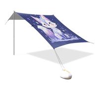 Sweet Lavender Fox Tente de plage et auvent UPF50 résistant à l'eau portable avec pelle à sable pour camping, pique-nique, jardin et pêche