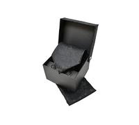 Sweet Leaf Coffret Ensemble Cravate Homme, Mouchoir de Poche, Boutons de Manchette Motif Cachemire/Paisley Noir - 100% en Soie - Classique, Elégant et Moderne -