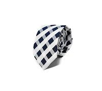 Sweet Leaf Cravate Homme à carreaux Bleu et Blanc - 100% en Soie - Classique, Elégante et Moderne - (Idéale pour un cadeau, un mariage, avec un costume, au travail…)