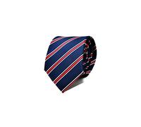 Sweet Leaf Cravate Homme à rayures Bleu et Rouge - 100% en Soie - Classique, Elégante et Moderne - (Idéale pour un cadeau, un mariage, avec un costume, au travail…)