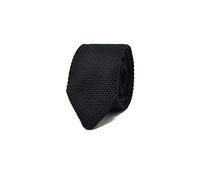 Sweet Leaf Cravate Homme en maille Tricot Noir - 100% en Soie - Classique, Elégante et Moderne - (Idéale pour un cadeau, un mariage, avec un costume, au travail…)