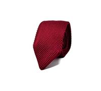 Sweet Leaf Cravate Homme en maille Tricot Rouge Bordeaux - 100% en Soie - Classique, Elégante et Moderne - (Idéale pour un cadeau, un mariage, avec un costume, au travail…)