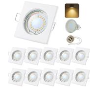 Sweet Led® 10x Spots encastrables incl. Douille GU10 5W 450 Lumens IP20 LED Spots de plafond pour meubles downlight - carré, blanc chaud, blanc