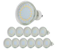 Sweet Led 12x Ampoule LED 230V 5W, Luminaire LED en Verre Rond avec Socle en Céramique, Convient pour Douilles GU10 - Lumière Chaude 3000K, Idéale pour Plafonniers