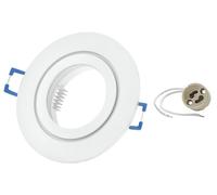 Sweet Led 1x Cadre encastrable incluant douille GU10 - Spot encastrable IP44 pour salle de bain, spot LED encastrable rond en aluminium - Ø 84mm, blanc