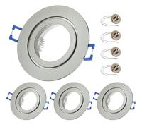 Sweet Led 4x Cadres encastrables incl. Douille GU10 230V IP44 Cadres de spots encastrés en aluminium pour salle de bain, éclairage de meubles, spot encastré - rond, chrome brossé
