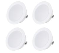 Sweet Led® 4x Spot Encastrable Plat 230V IP44 - Luminaire Encastrable 3,5W LED - Spot de Salle de Bain Rond - Ultra Mince Mini Luminaire Humide - Spot Encastrable pour Meubles - Blanc, Blanc Chaud