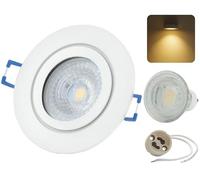 Sweet Led cadre d'encastrement IP44 pour salle de bains GU10 7 Watt Spots de plafond 3000K blanc chaud blanc mat Plafonnier LED en aluminium avec fermeture à clic Spot encastré 1x spot blanc mat 7W