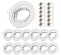 Sweet Led Lot de 12 Cadres tournants avec douille GU10 Luminaires Cadres d'éclairage encastré Spots spot encastrables blanc - rond