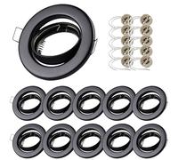 Sweet Led Set de 10 spots LED encastrables 230V noir mat Cadre de montage avec douille GU10 Spots de plafond LED 68 mm Spots ronds Spots encastrables orientables ultra plats Plafonnier GU10