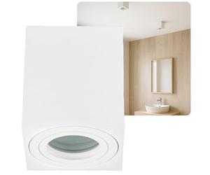 Sweet Led spot à monter IP44 pour salle de bain, cave, cuisine Led plafonnier carré blanc mat en aluminium spots plafond diamètre Ø80 mm - 95 mm plafonnier à monter 230 Volt avec socle GU10