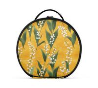 Sweet Lily of The Valley Trousse de toilette de voyage à suspendre avec séparateurs réglables Doré 27,9 cm