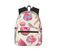 Sweet Lollipop Cupcake Sac à dos de voyage élégant léger Protection de l'eau Sac à dos pour ordinateur portable College Work Work Noir Taille unique Noir, Noir , Rozmiar uniwersalny