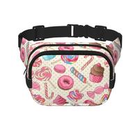 Sweet Lollipop Sac banane carré double couche Sac de poitrine Sac bandoulière Sac de course à pied Voyage Randonnée, Noir , Taille unique