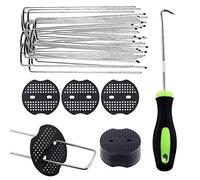 Sweet Lot de 201 Agrafes de Jardin en Forme de U et Joint Fixe en Plastique avec Crochets, Assortiment pour Tuyaux d'Irrigation, Clôtures et Clous de Gazon Artificiel