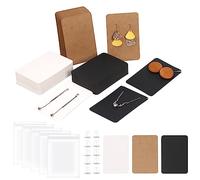 Sweet Lot de 550 cartes d'affichage multicolores 3,5 x 2,4 en papier kraft carré blanc noir Sac auto-scellant pour bijoux