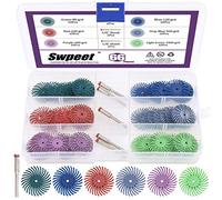 Sweet Lot de 66 disques abrasifs avec tige 1/8" pour outils rotatifs de nettoyage et d'ébavurage, grain mixte 80/120/220/400/600/1000