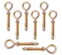 Sweet Lot de 8 vis M12 filetées pour mur de brique en béton Crochet d'ancrage fermé Boulons d'expansion robustes avec anneau à œillet Ancrage à manchon