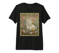 Sweet Maltese avec Un nœud en Ruban Vintage T-Shirt Haut de Gamme