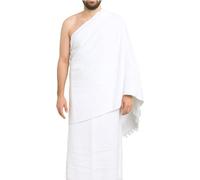 Sweet Needle Ensemble Ihram/Ehram/Ahram Premium en Tissu éponge pour Hommes - sans Coutures, Doux et léger | Coffret Cadeau pour Le Hajj et la Omra avec Sac Banane, Chapelet et Carte de prières.