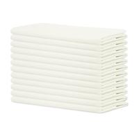 Sweet Needle - Lot de 12 - Serviettes de Table surdimensionnées 100% Coton 45 cm x 45 cm (18 po x 18 po), crème - Tissu épais pour Un Usage Quotidien avec Coins arrondis