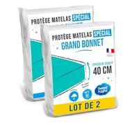 SWEET NIGHT - Lot de 2 Protèges Matelas Grand Bonnet | pour Bonnet jusqu'à 30cm/35cm/40cm | 140x190/200x30 cm | Alèse Imperméable | Lavable à 90°C