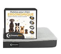 SWEET NIGHT Panier/Tapis pour Chien - Coussin Imperméable - Matelas Déhoussable et Lavable - Ergonomique et Orthopédique - Lit Doux et Confortable - Idéal Petit Chien - 76×51 cm - Gris