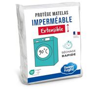 SWEET NIGHT - Protège-Matelas 100x200 cm Imperméable - Alèse Lavable en Machine 90°C - Respirant & Silencieux - Forme Drap-Housse Bonnet 27 cm - Certifié Oeko-Tex