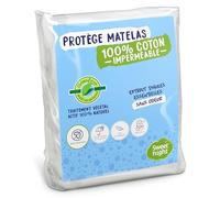SWEET NIGHT - Protège Matelas 160x200 cm Greenfirst® | Traitement Végétal : Actif 100% Naturel et Anti-Acariens | Alèse Imperméable | Molleton 100% Coton | Absorbant et Silencieux