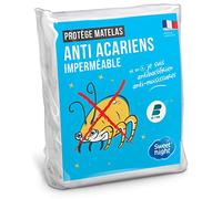 SWEET NIGHT - Protège Matelas 90x200 cm | Alèse Imperméable et Anti Acariens | Molleton 100% Coton | Silencieux et Respirant