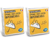 SWEET NIGHT - Protège Matelas bébé 70x140 cm | Bouclette en Coton | Alèse Imperméable et Absorbante | Respirant et Silencieux (Lot de 2)