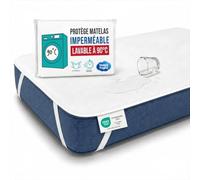 SWEET NIGHT - Protège-Matelas Imperméable 120x200 cm - Alèse Lavable en Machine 90°C - 4 Coins Elastiques - Certifié Oeko-Tex