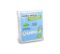 SWEET NIGHT Protege matelas imperméable anti-acariens traitement végétal Greenfirst - 80 x 190/200 cm - Blanc