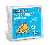SWEET NIGHT - Protège Oreiller 50x70 cm | Imperméable et Anti Acariens | Molleton 100% Coton | Silencieux et Respirant | Zip de Fermeture